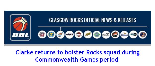 Clarke returns to bolster Rocks squad during Commonwealth Games period