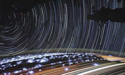 A Trail of Night Lights from the International Space Station