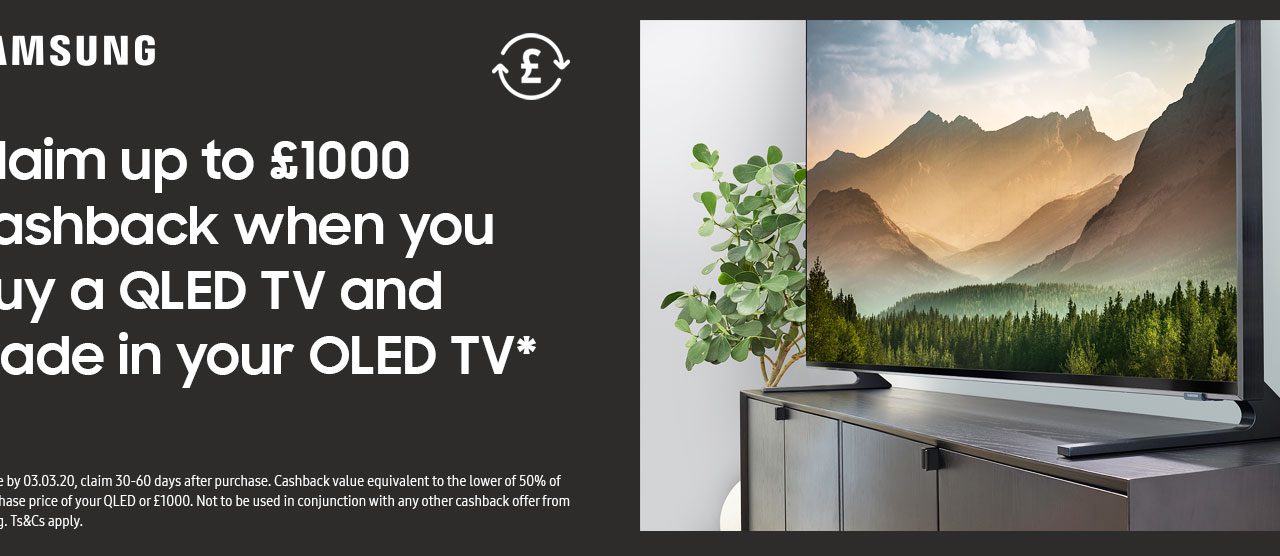Samsung Offers Customers Cashback when Purchasing a Screen-Burn Free QLED TV