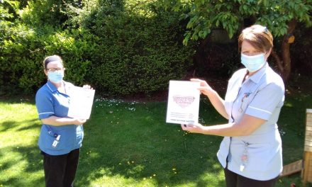 Droitwich care home receives messages of support from NHS