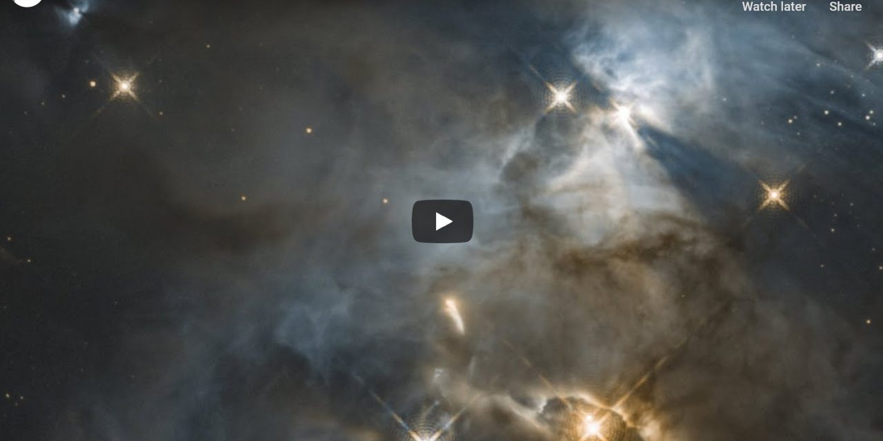 Hubble Sees Cosmic Flapping Bat Shadow