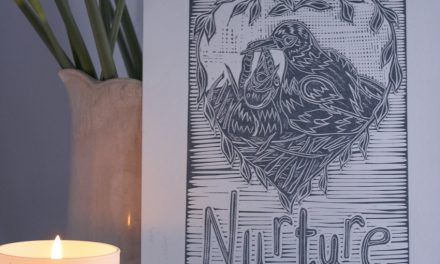 ‘Nurture’: an original lino print especially for Mother’s Day by Printmaker Hannah Turlington
