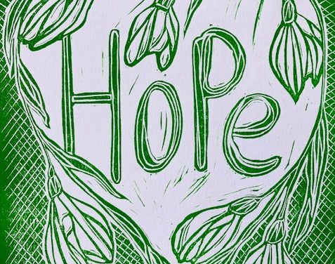 ‘Hope’: Original lino print for Spring and Easter by Hannah Turlington