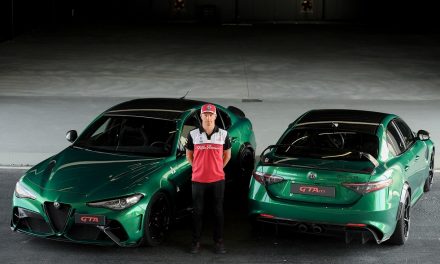 Kimi Räikkönen drives the Alfa Romeo Giulia GTA