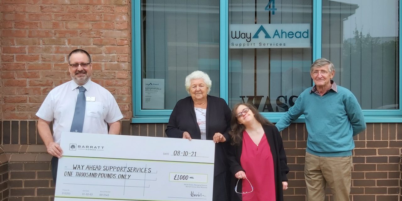 CHARITY FOR VULNERABLE PEOPLE RECEIVES GRAND GESTURE FROM WARWICKSHIRE HOUSEBUILDER