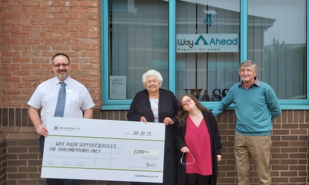 CHARITY FOR VULNERABLE PEOPLE RECEIVES GRAND GESTURE FROM WARWICKSHIRE HOUSEBUILDER