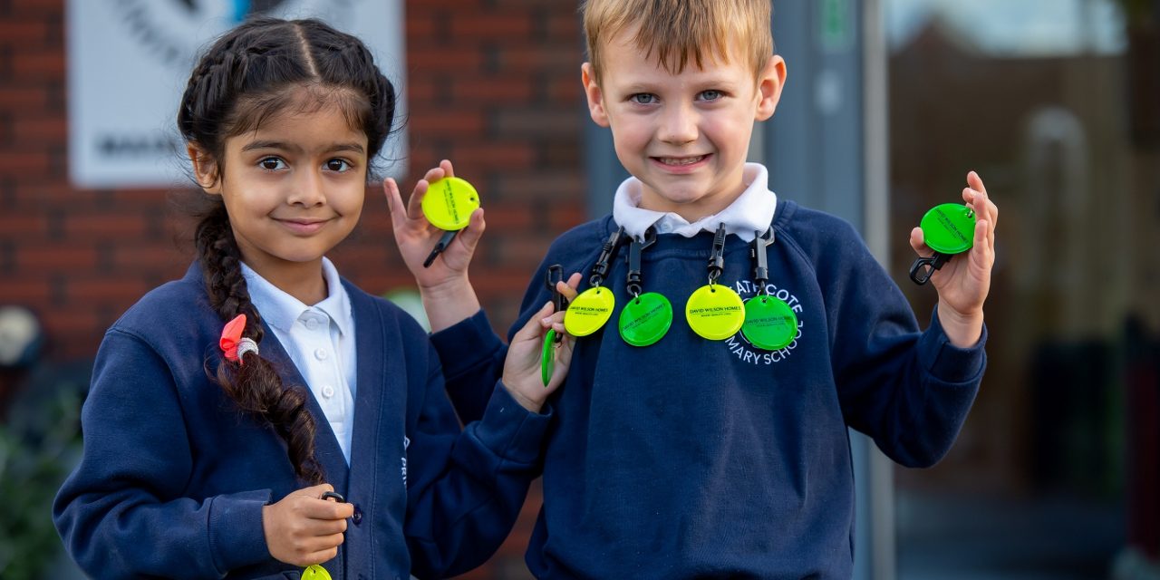 WARWICKSHIRE HOMEBUILDER HELPS PUPILS LOOK ON THE BRIGHT SIDE FOR WALK TO SCHOOL MONTH