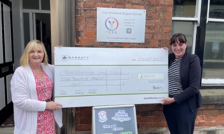 Emotional wellbeing charity receives £1,000 backing from Uttoxeter homebuilder