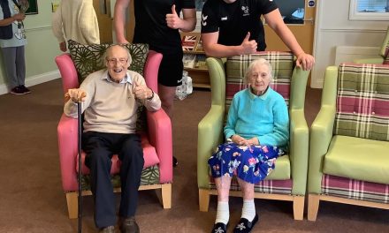 Professional armchair rugby lessons for residents at Coventry care home