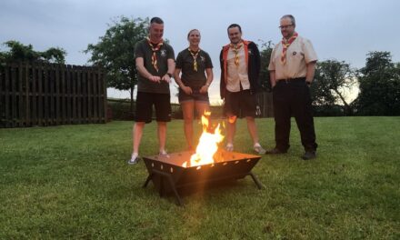 Local employer, Saint-Gobain Abrasives donates handmade fire pit to Stafford Scout group