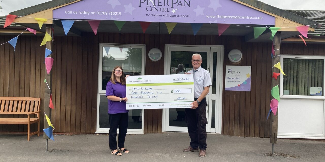 Staffordshire homebuilder makes £1,500 donation to disabled children’s charity