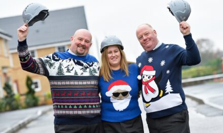 Shropshire homebuilder dons festive woollies for children’s charity