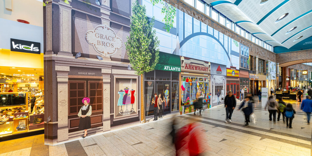 A spectacular collage unveiled at Touchwood Shopping Centre’s secret retail project