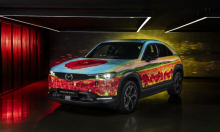Mazda supports 2024 Race of Remembrance with Mazda MX-30 R-EV course car in unique poppy ‘art car’ livery
